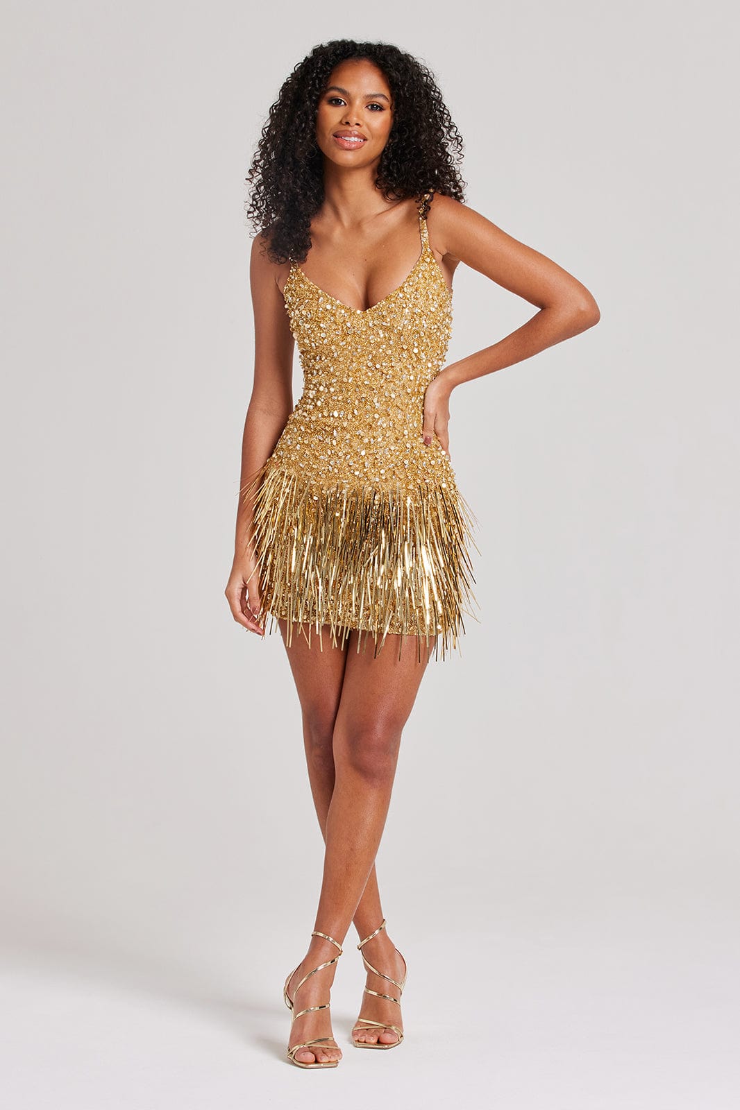 gold shimmer dress